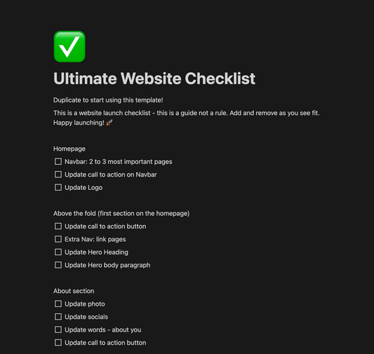 Website Checklist